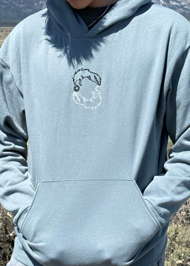 Embroidered Skoll & Hati Hoodie