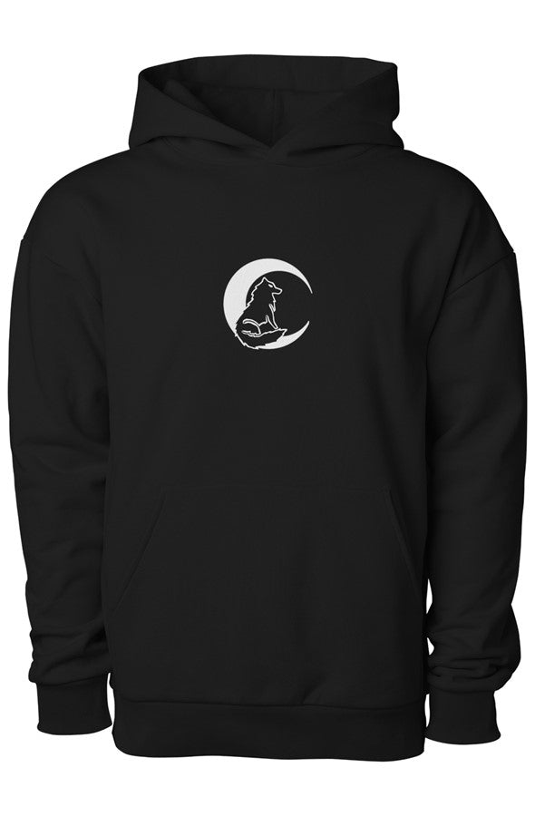 Embroidered Moon Wolf Hoodie