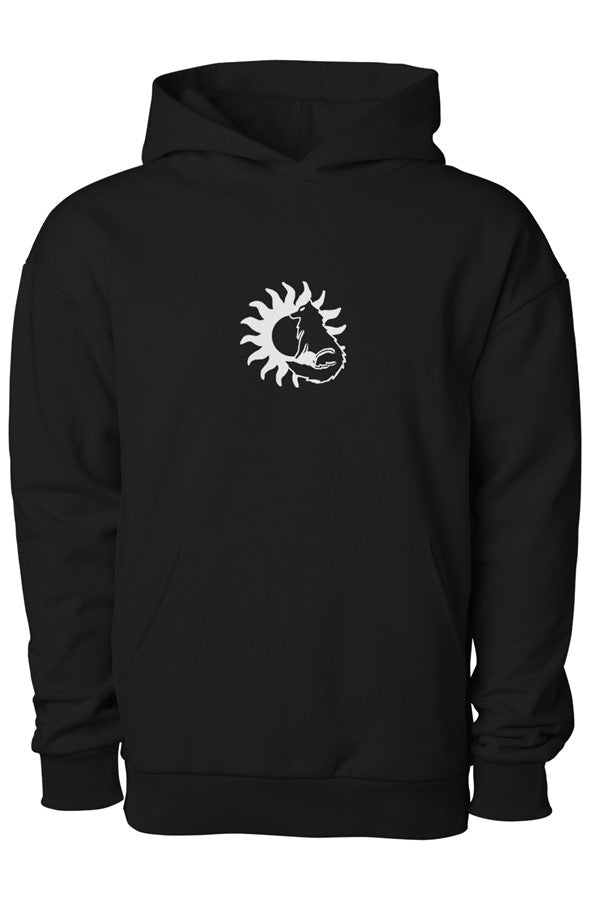 Embroidered Sun Wolf Hoodie