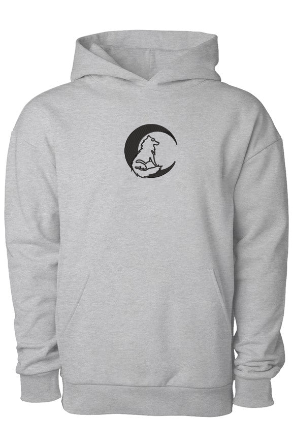 Embroidered Moon Wolf Hoodie